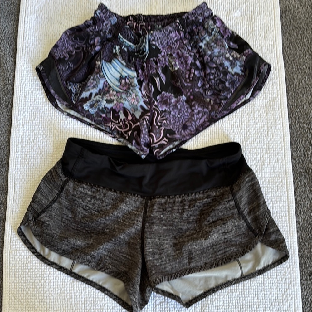Lululemon Athletica Black and Purple Patterned Shorts